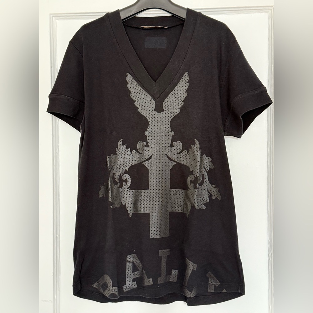 Bally Black Short Sleeve Tee with Graphic Design